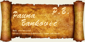 Pauna Banković vizit kartica